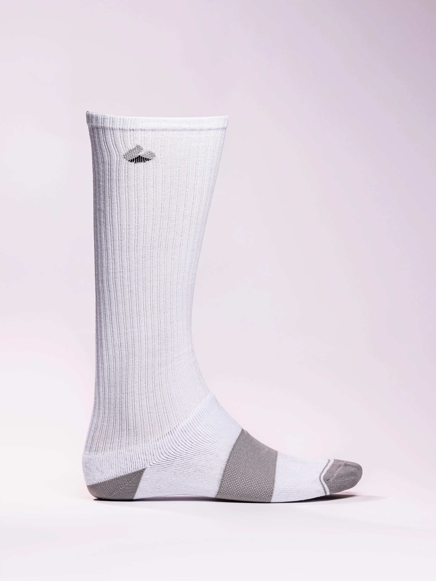 White and grey eco-friendly compression socks for athletes enhancing performance and recovery