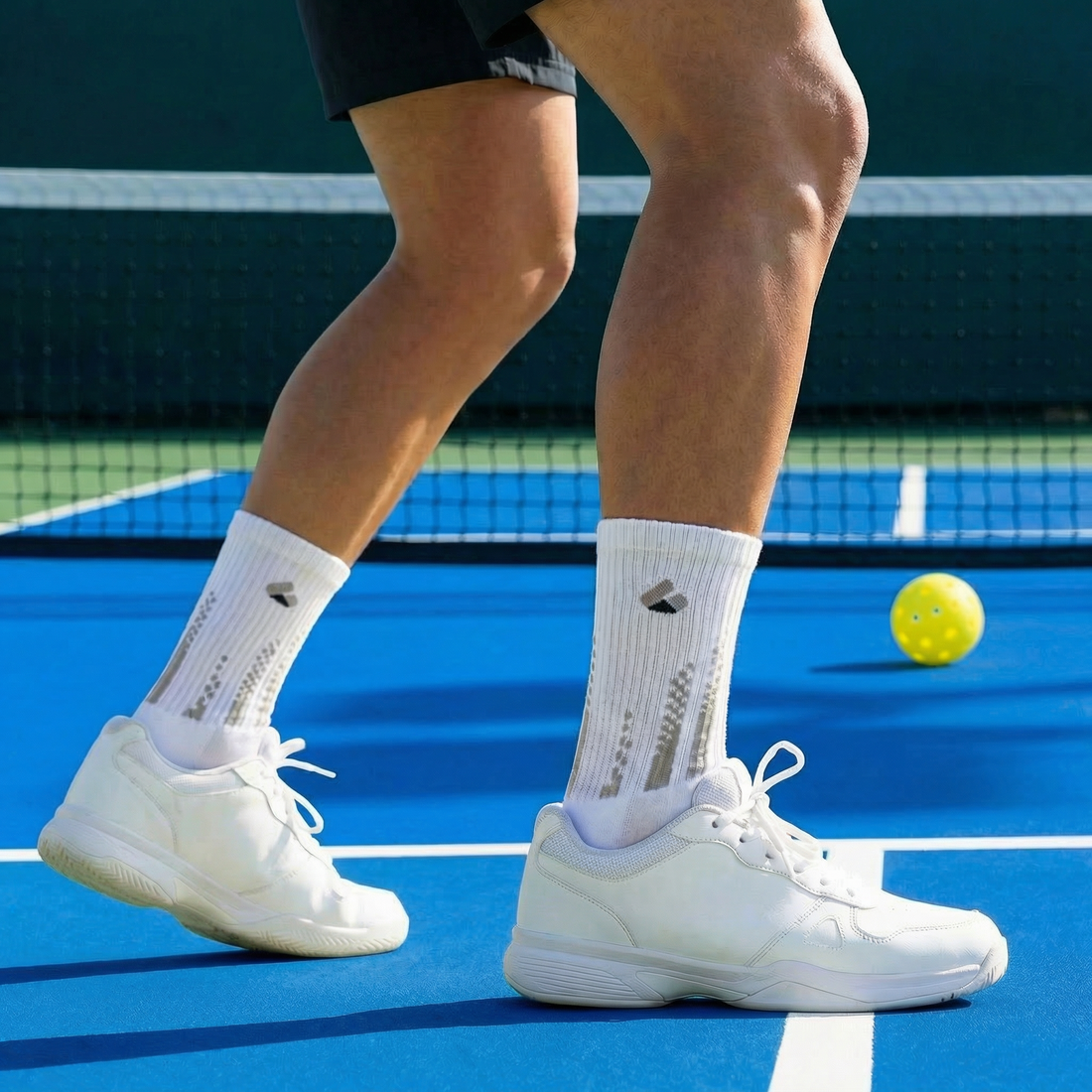 Pickleball socks built for short, sharp court moves