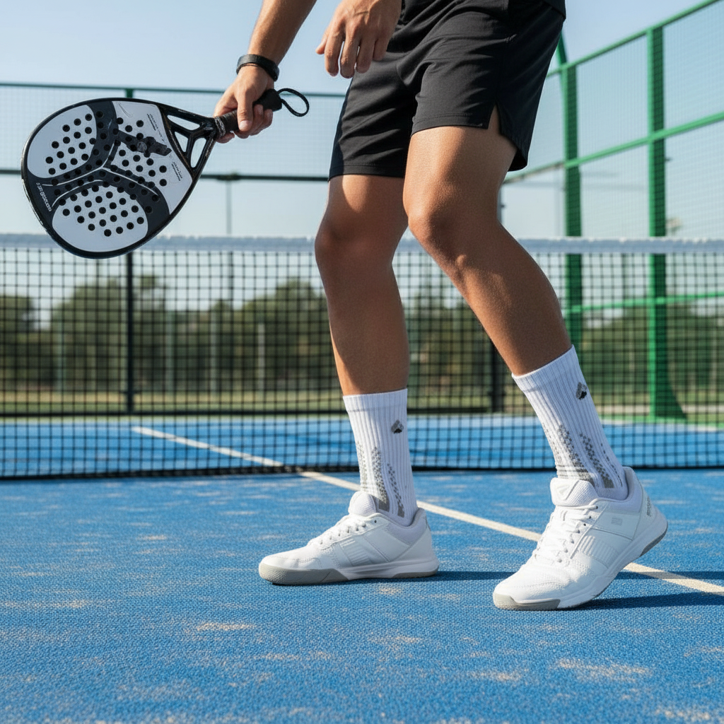 Chaussettes de Padel Crew Blanc/Gris