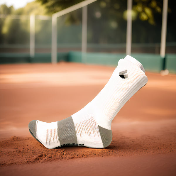 Chaussettes de Tennis Crew Blanc/Gris